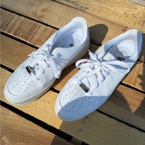 Nike White AirForce 1 Athletic Shoes